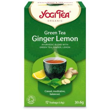 Yogi Tea Green Tea Ginger Lemon (17 μερίδες) - Βιολογικό Προϊόν